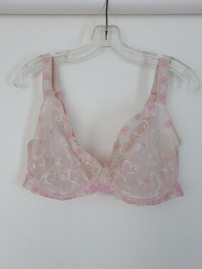 Simone Perela Sheer Embroidered Underwire Bra in Pale Pink